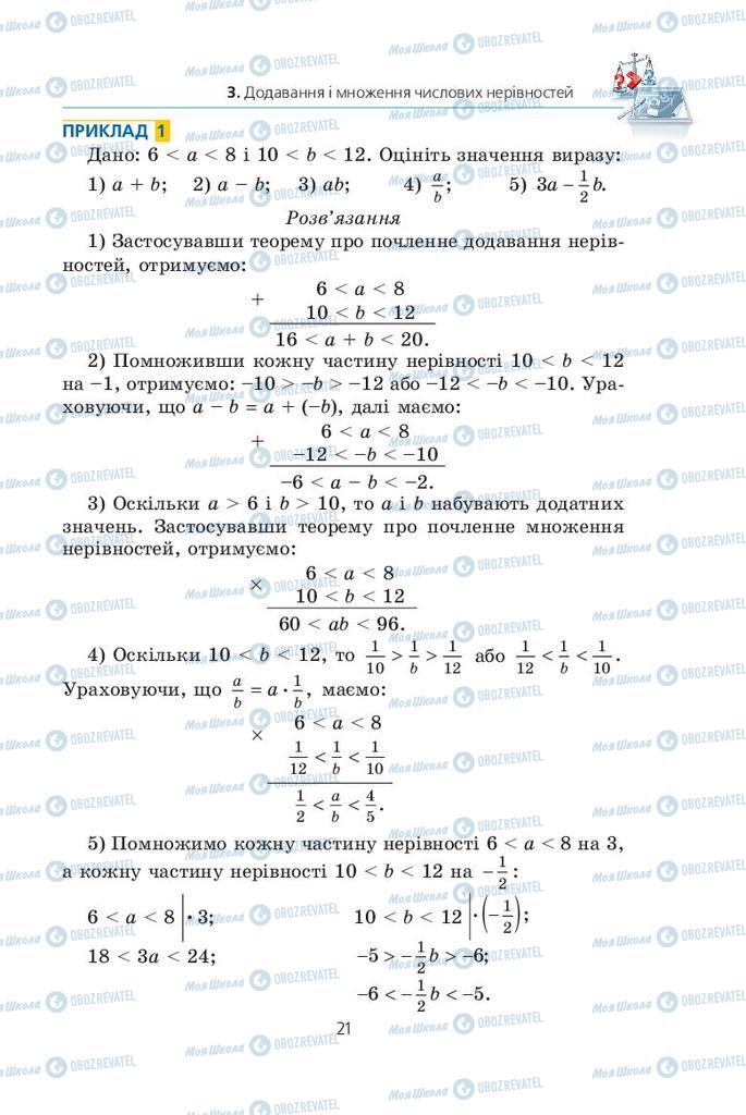 Підручники Алгебра 9 клас сторінка  21