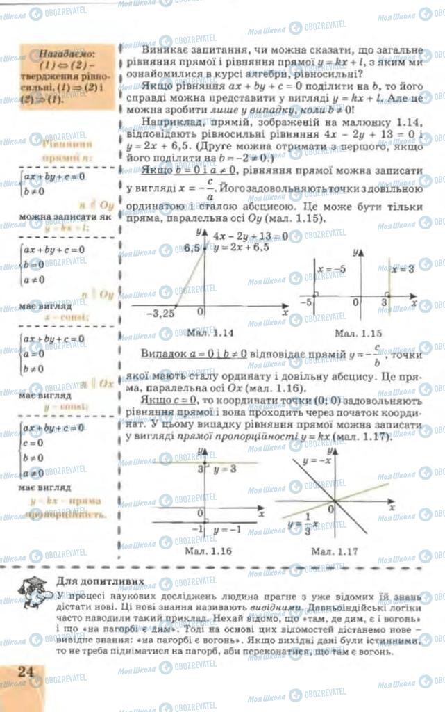 Підручники Геометрія 9 клас сторінка 24
