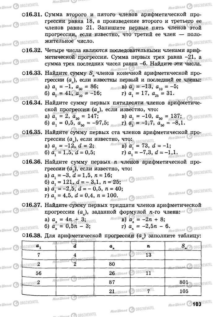 Учебники Алгебра 9 класс страница  103