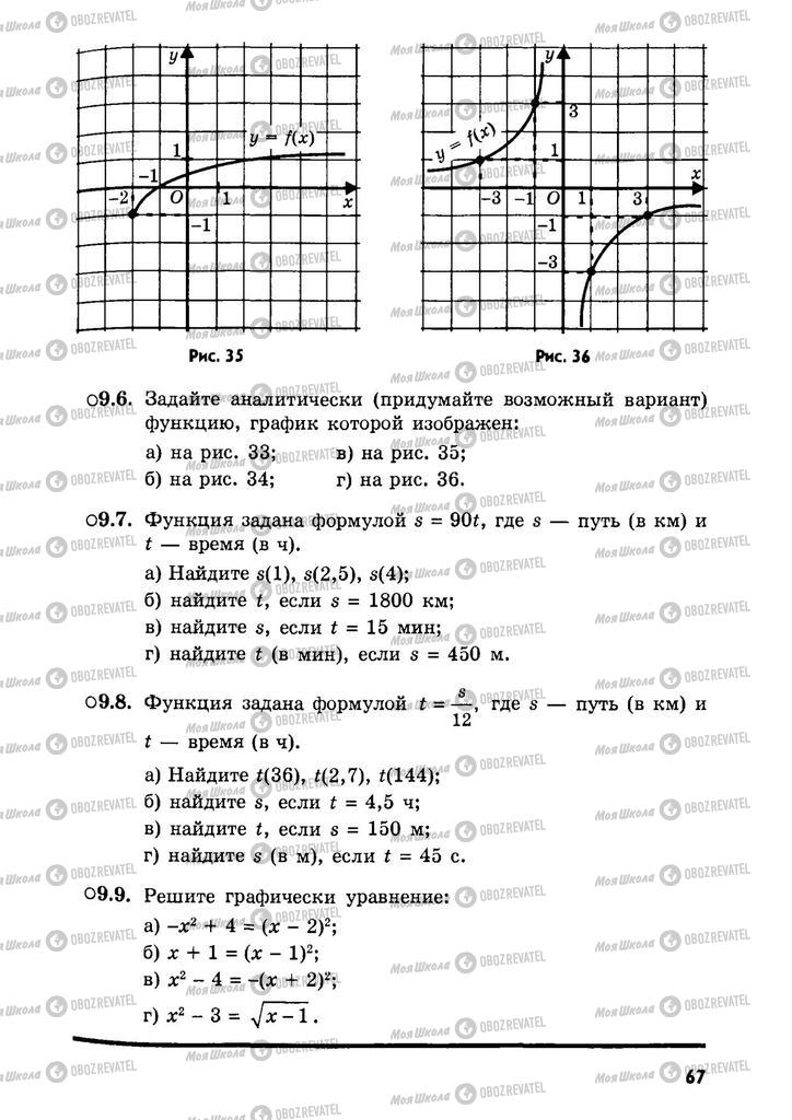 Підручники Алгебра 9 клас сторінка  67