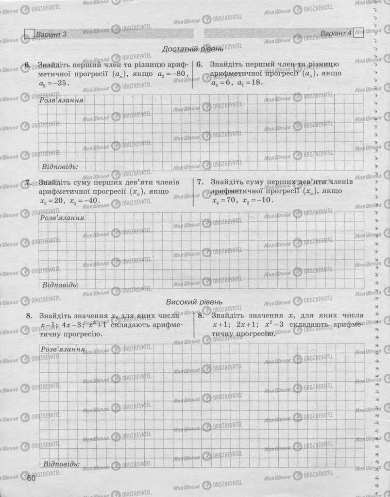 Підручники Алгебра 9 клас сторінка 60