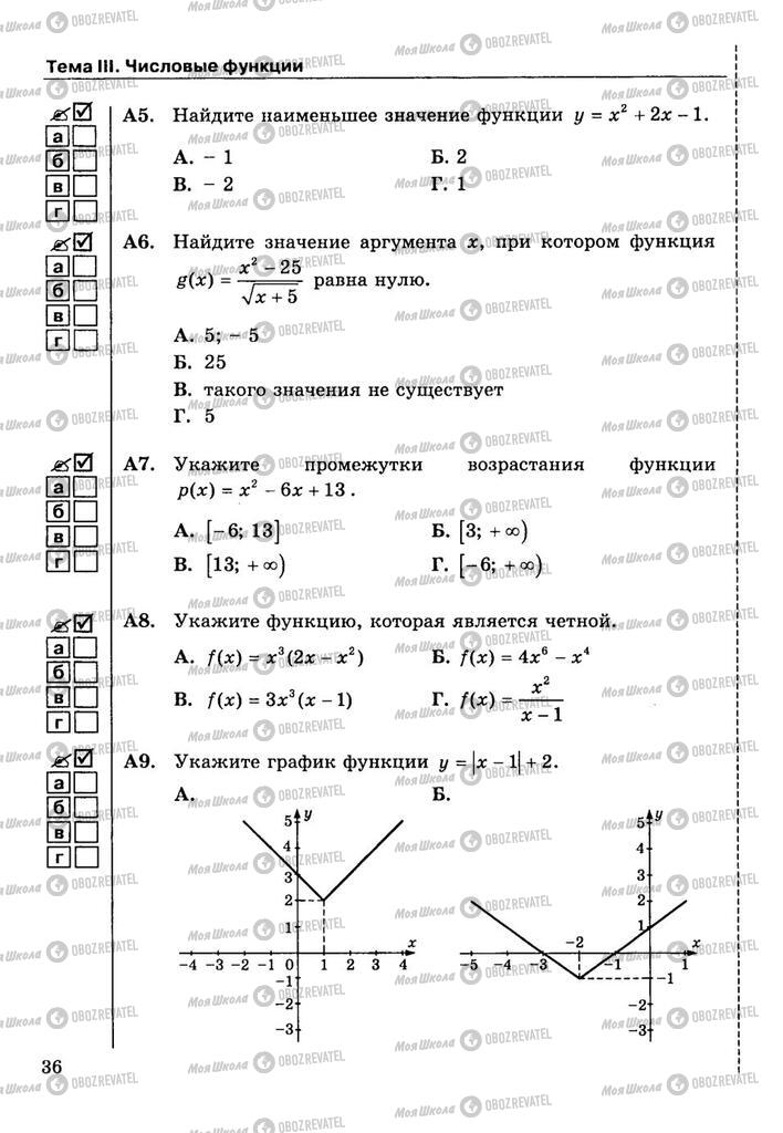 Підручники Алгебра 9 клас сторінка  36