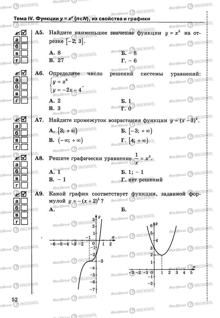 Підручники Алгебра 9 клас сторінка  52