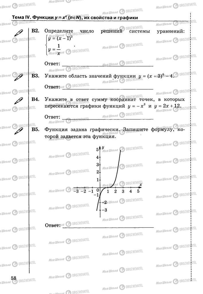 Підручники Алгебра 9 клас сторінка  58