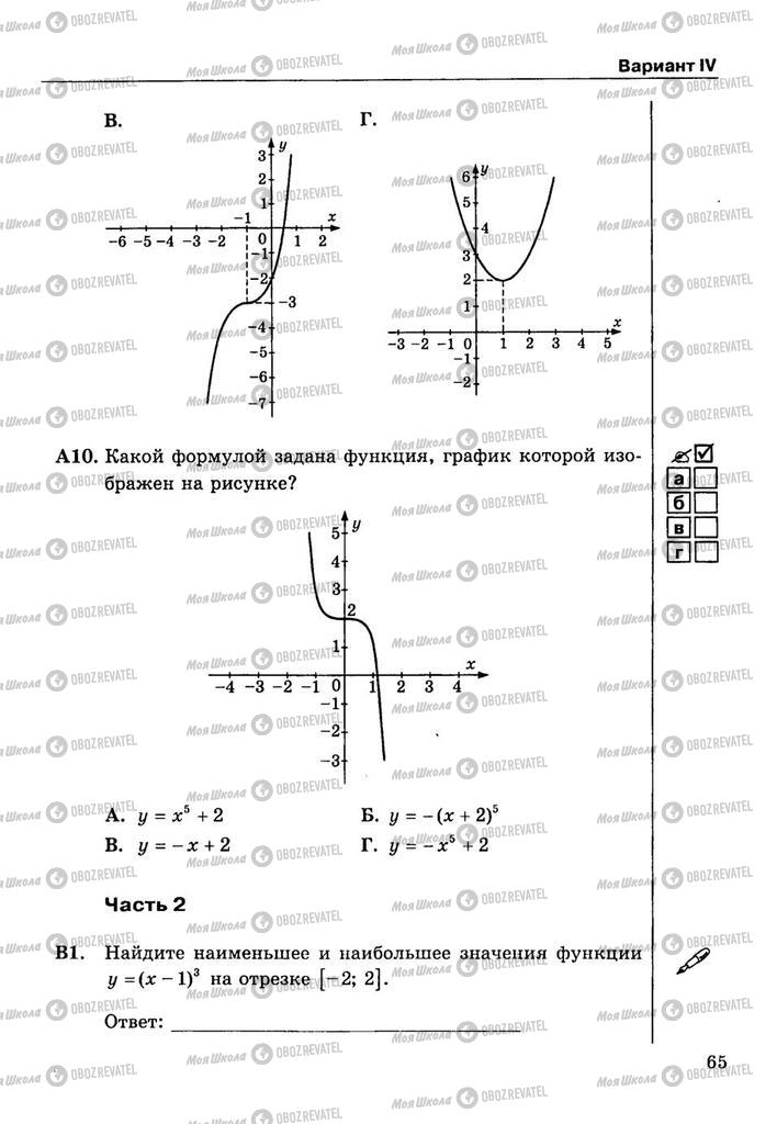 Підручники Алгебра 9 клас сторінка  65