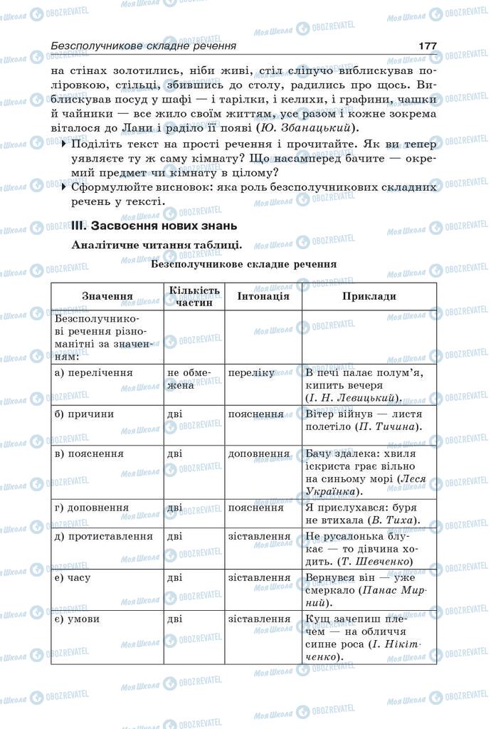 Учебники Укр мова 9 класс страница 177