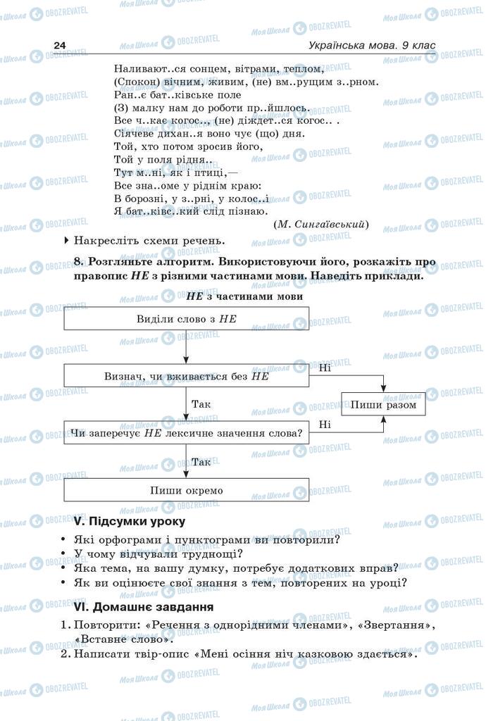 Підручники Українська мова 9 клас сторінка 24