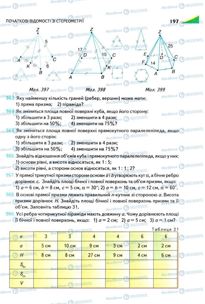 Підручники Геометрія 9 клас сторінка 197
