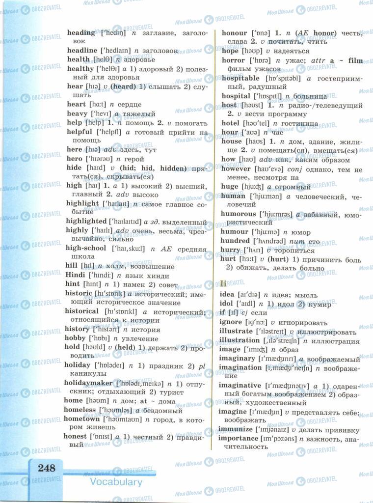 Підручники Англійська мова 9 клас сторінка  248