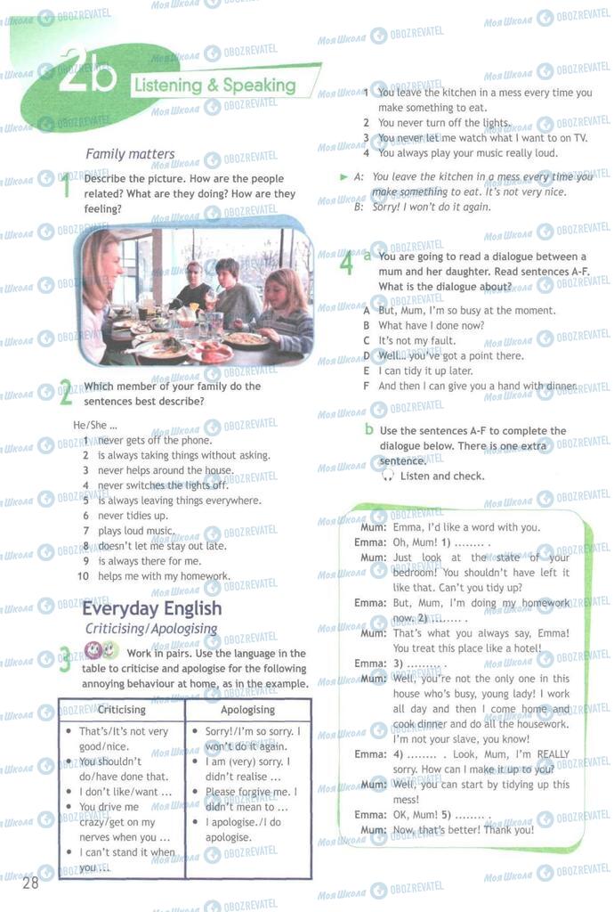 Підручники Англійська мова 9 клас сторінка  28