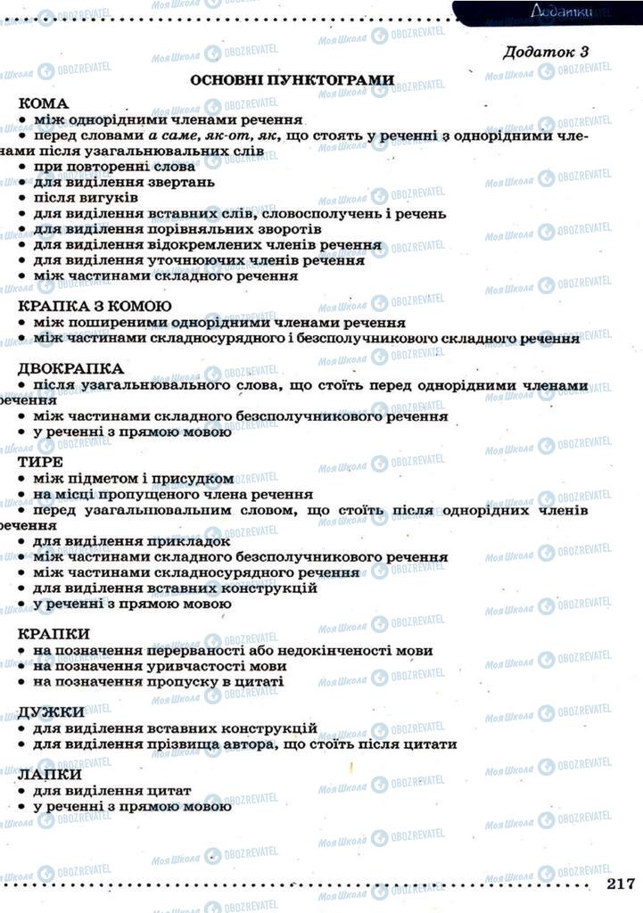 Підручники Українська мова 9 клас сторінка 217