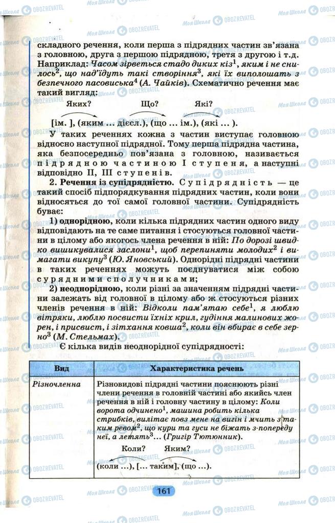 Підручники Українська мова 9 клас сторінка 161