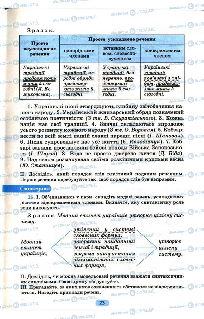 Підручники Українська мова 9 клас сторінка  23