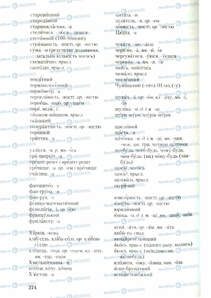 Підручники Українська мова 9 клас сторінка 274