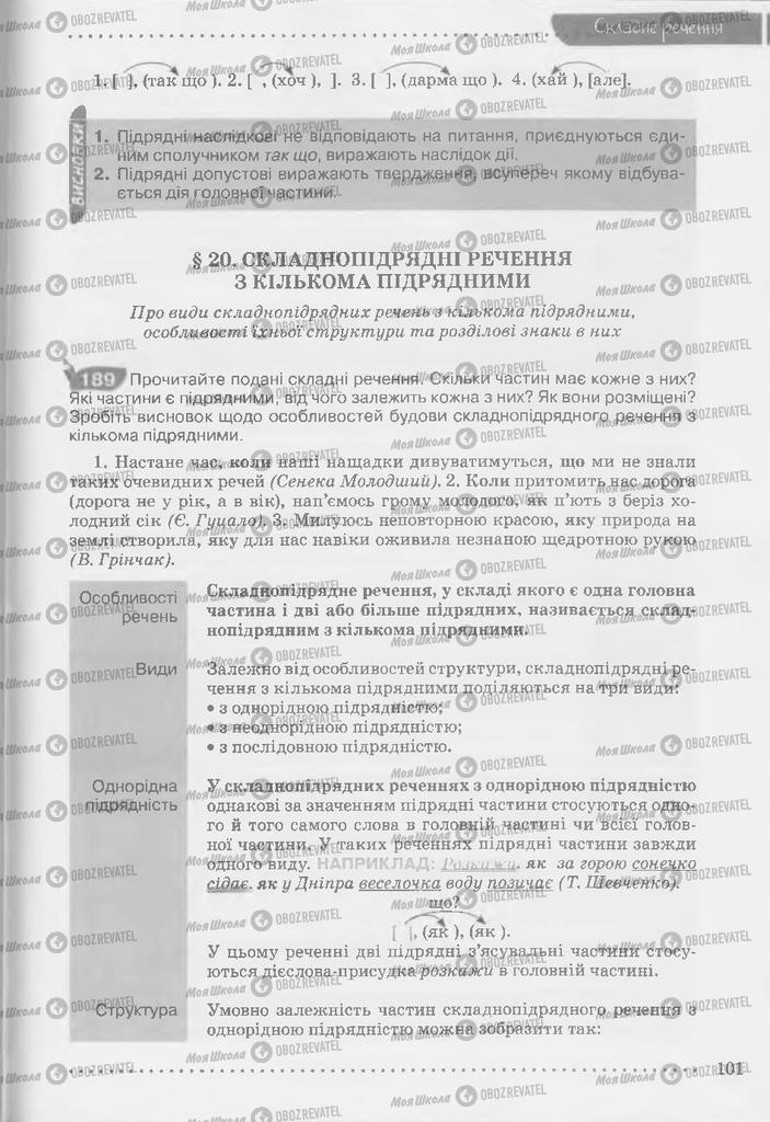 Підручники Українська мова 9 клас сторінка 101