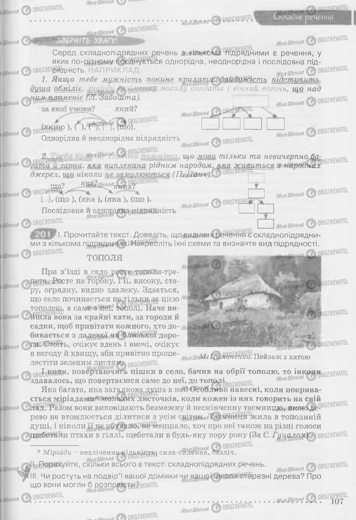 Підручники Українська мова 9 клас сторінка 107
