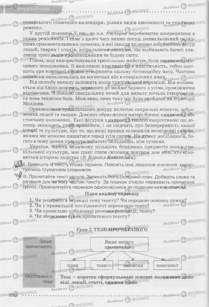 Учебники Укр мова 9 класс страница 200