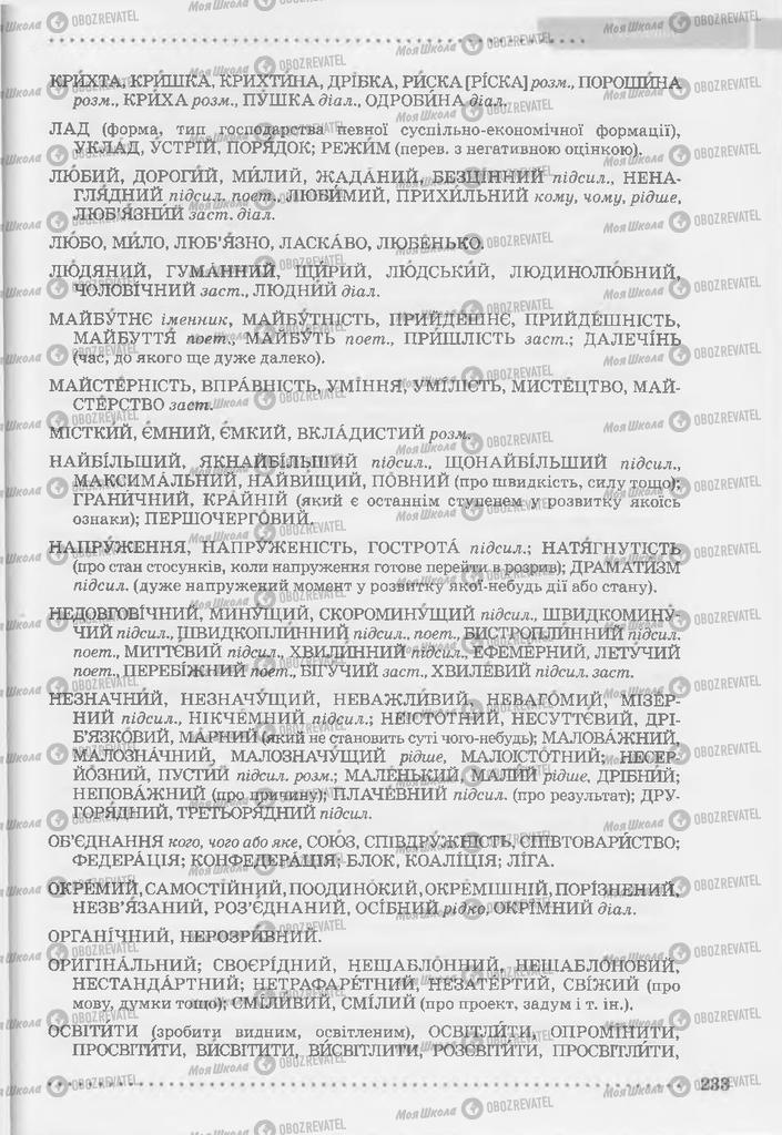 Учебники Укр мова 9 класс страница 233