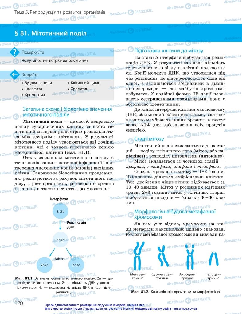 ГДЗ Біологія 10 клас сторінка  170