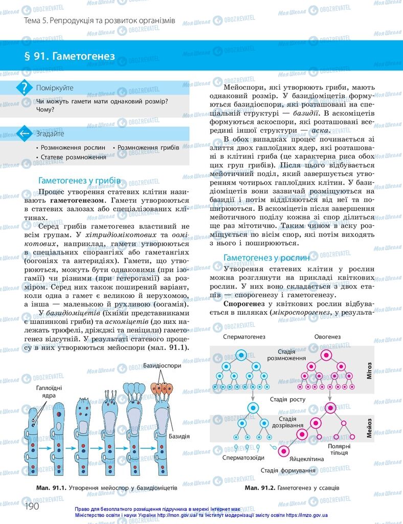 ГДЗ Биология 10 класс страница  190