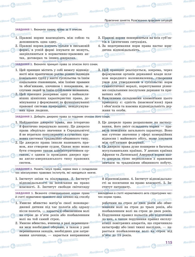 ГДЗ Правоведение 10 класс страница  115