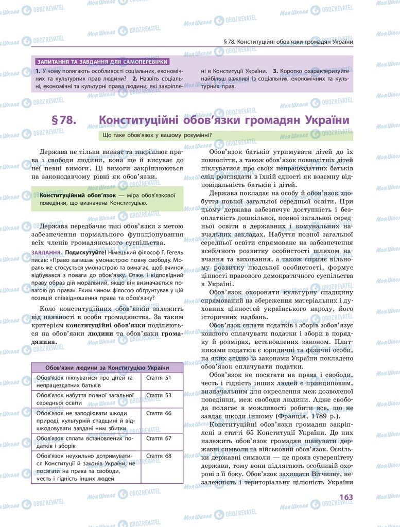 ГДЗ Правоведение 10 класс страница  163
