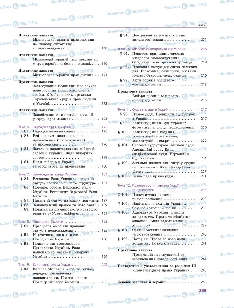 ГДЗ Правоведение 10 класс страница  255