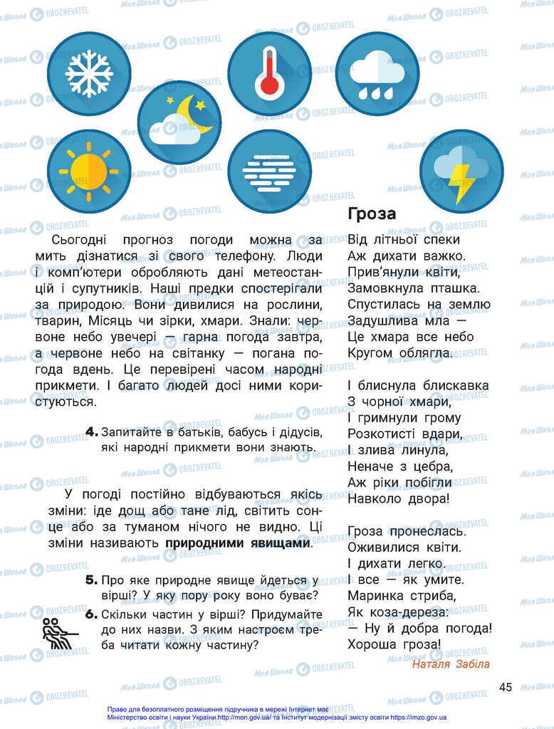 Підручники Я досліджую світ 2 клас сторінка 45