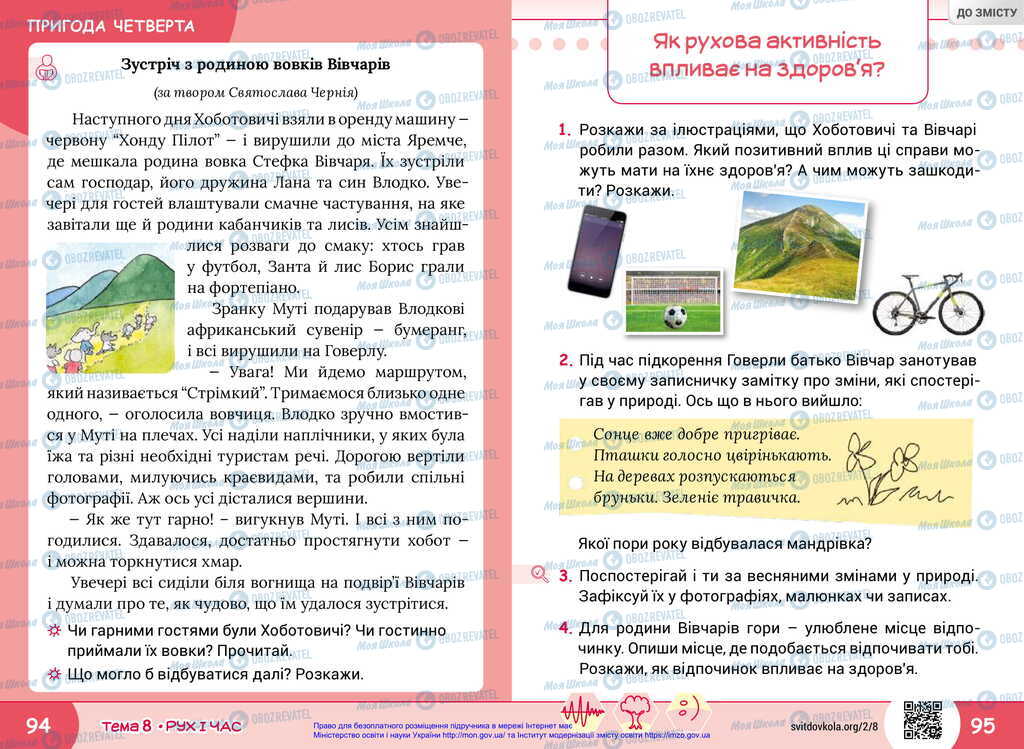 Підручники Я досліджую світ 2 клас сторінка 94-95