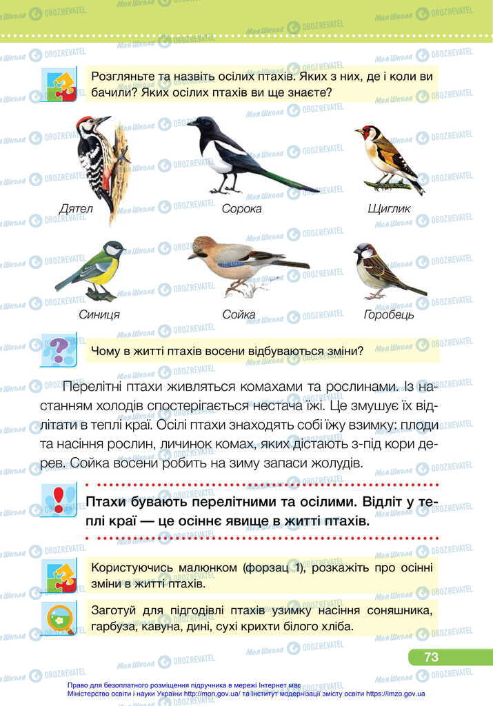 Підручники Я досліджую світ 2 клас сторінка 73