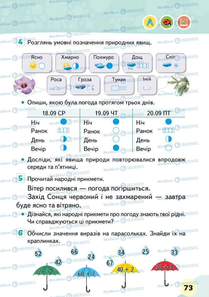 Підручники Я досліджую світ 2 клас сторінка 73