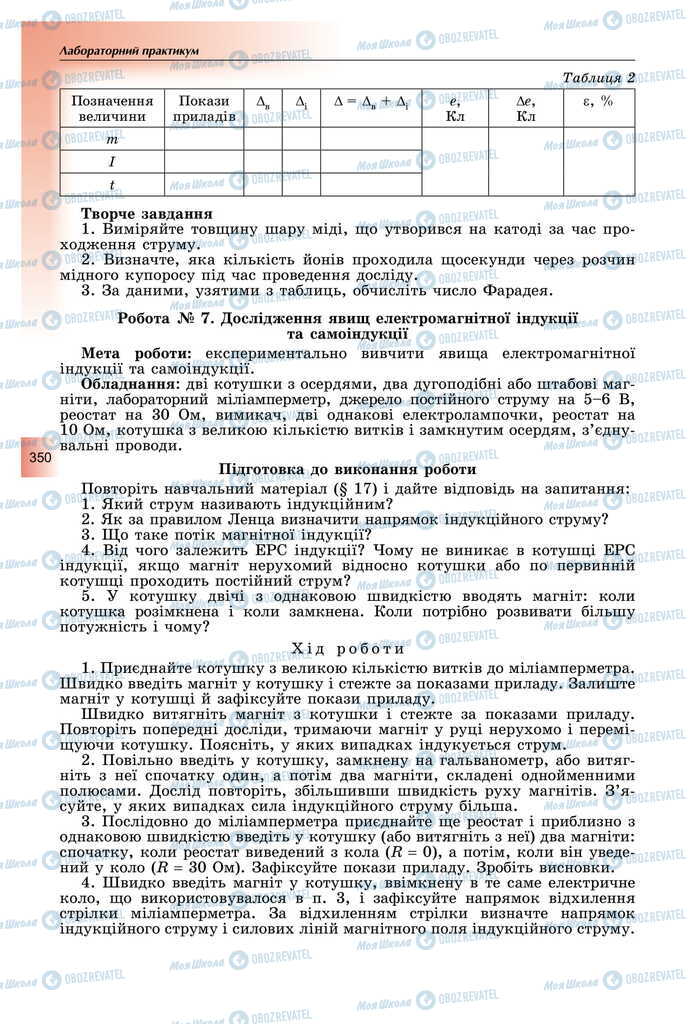 Підручники Фізика 11 клас сторінка 350