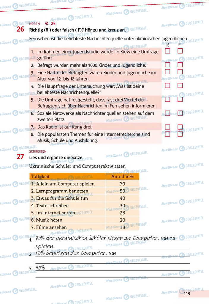 Підручники Німецька мова 11 клас сторінка 113