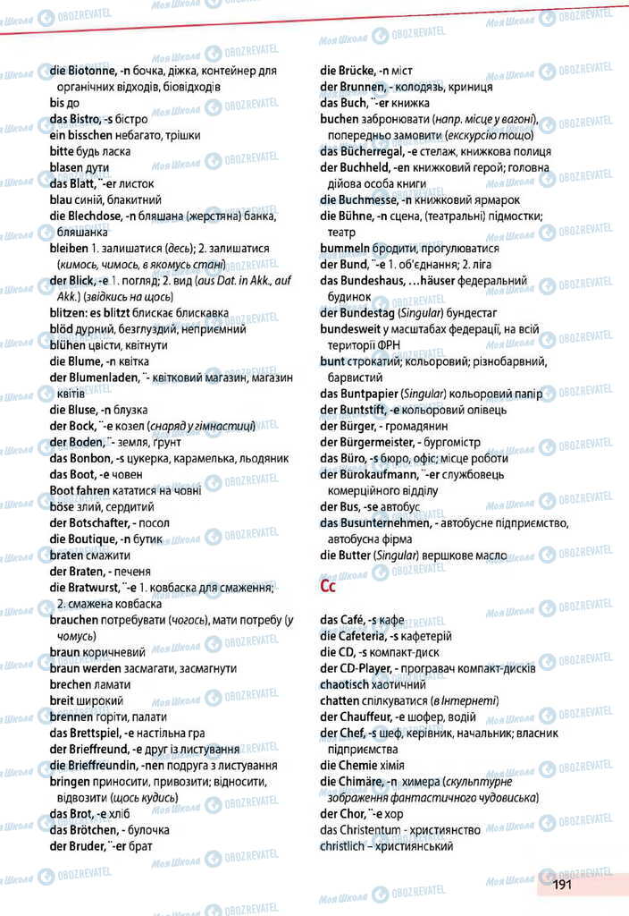 Підручники Німецька мова 11 клас сторінка 191