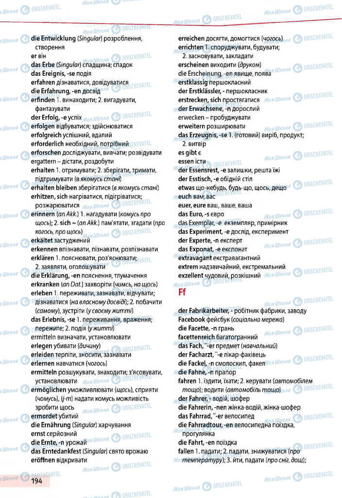 Підручники Німецька мова 11 клас сторінка 194