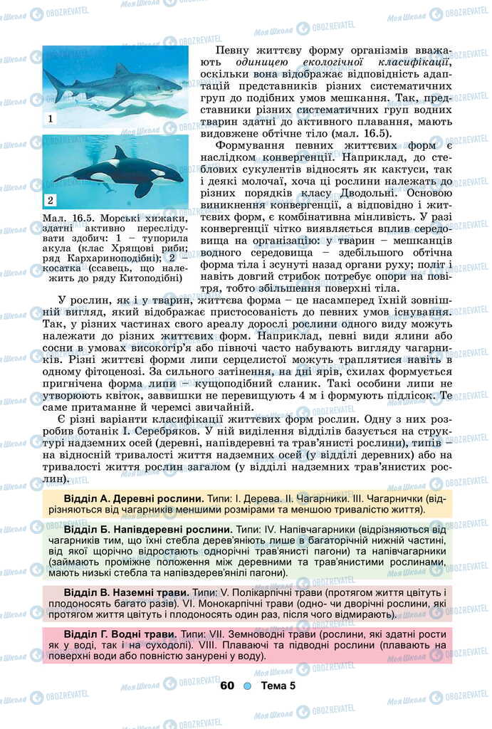 Підручники Біологія 11 клас сторінка 60