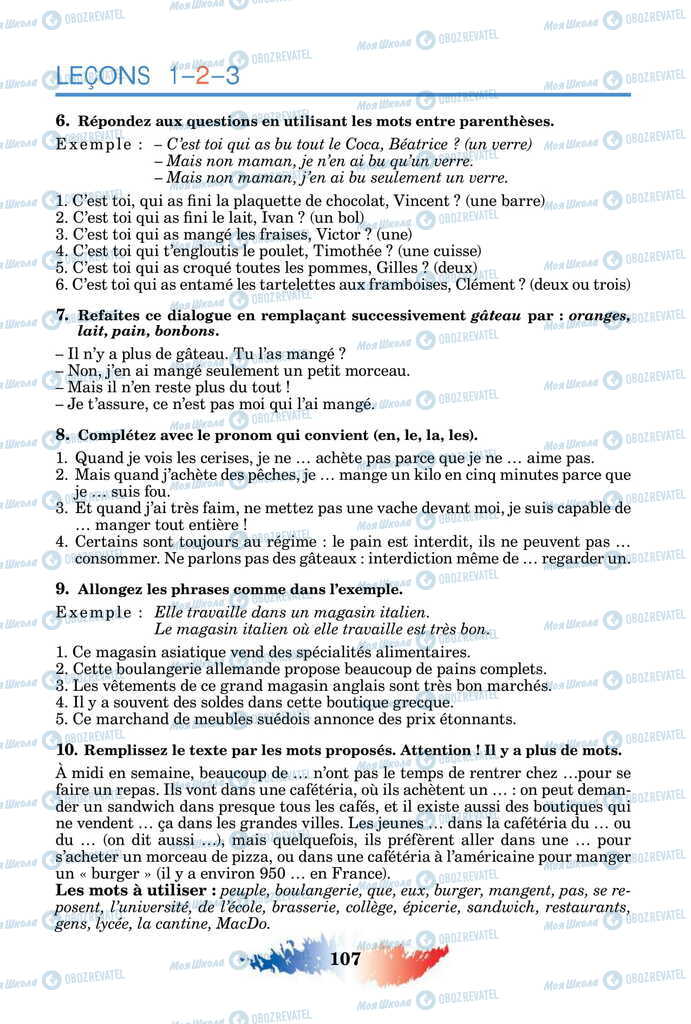 Підручники Французька мова 11 клас сторінка 107