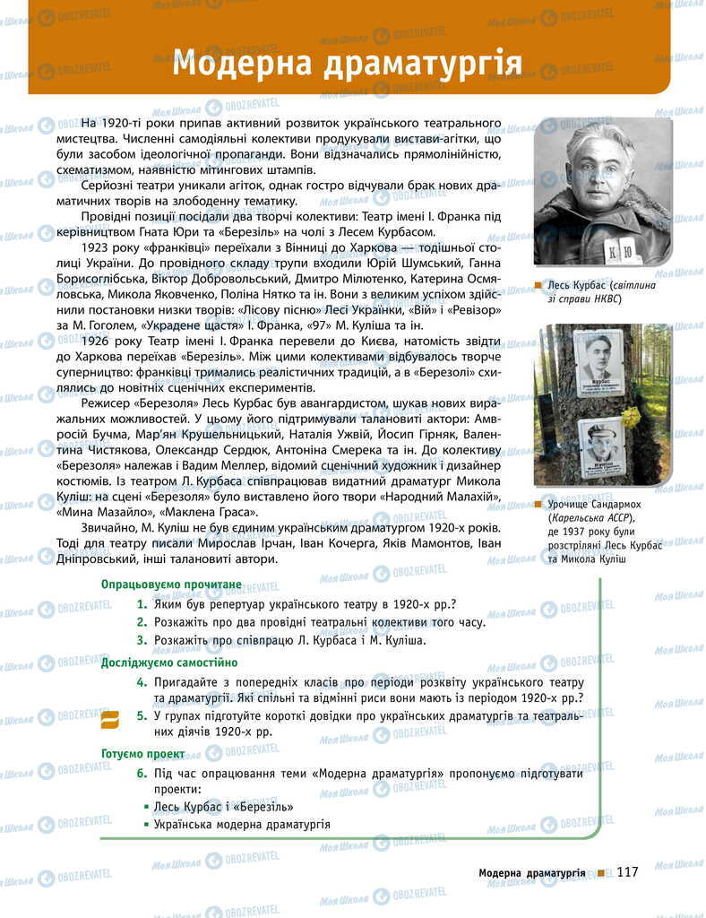 Підручники Українська література 11 клас сторінка  117