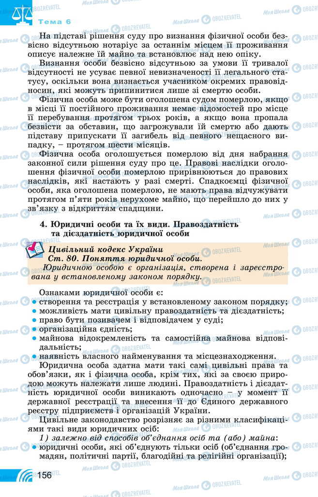 Підручники Правознавство 11 клас сторінка 156