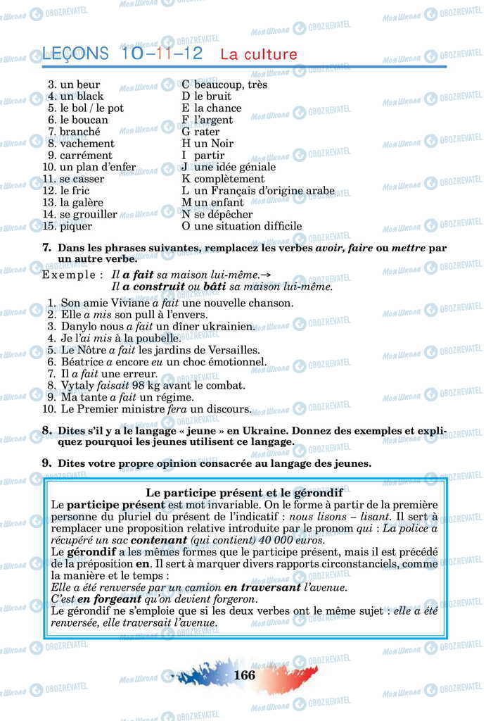 Підручники Французька мова 11 клас сторінка 166