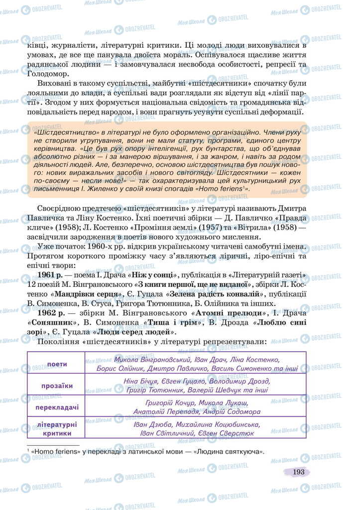 Учебники Укр лит 11 класс страница 193