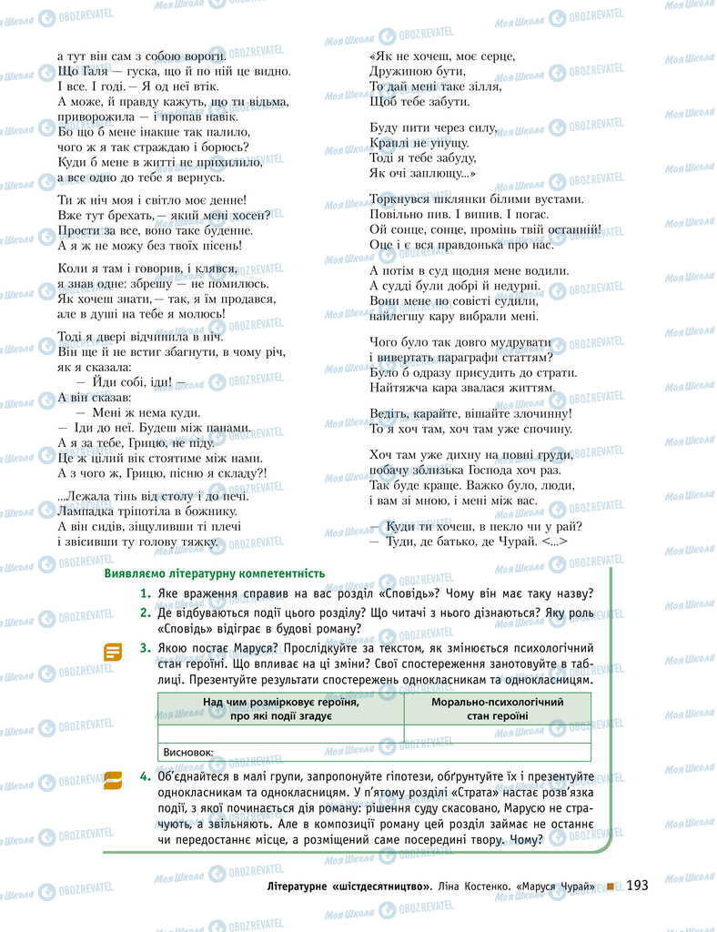 Учебники Укр лит 11 класс страница 193