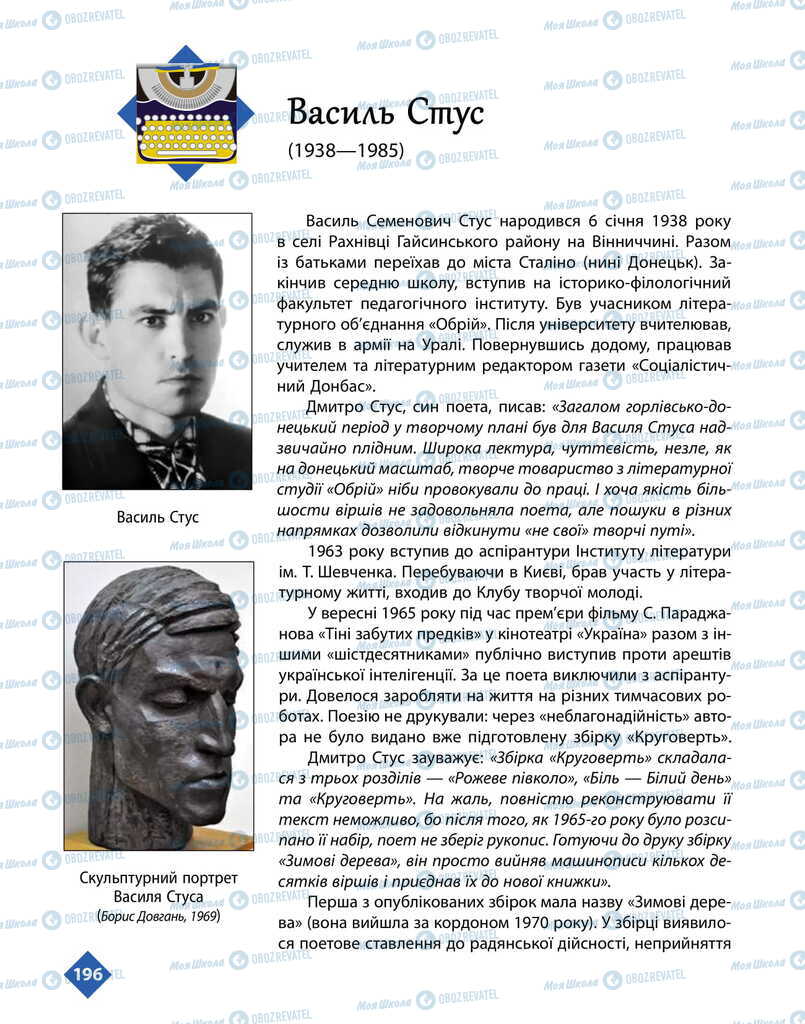 Підручники Українська література 11 клас сторінка 196