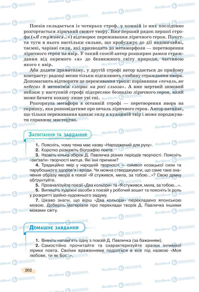 Підручники Українська література 11 клас сторінка 202