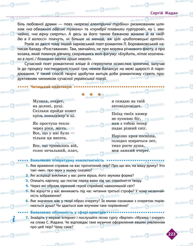 Підручники Українська література 11 клас сторінка 223