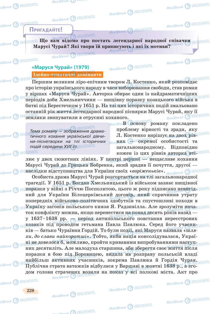 Підручники Українська література 11 клас сторінка 228