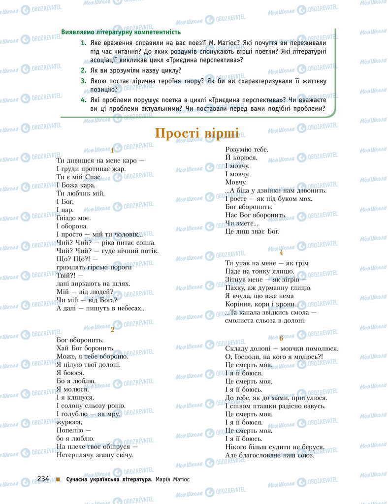 Підручники Українська література 11 клас сторінка 234