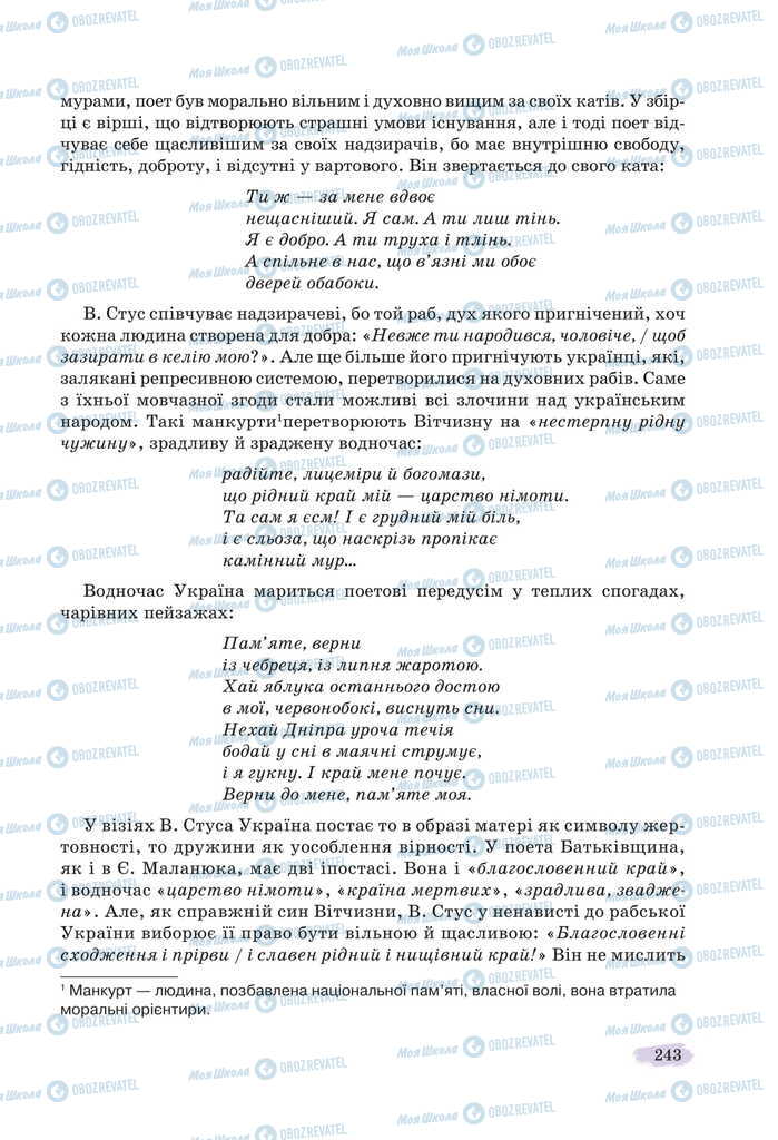 Підручники Українська література 11 клас сторінка 243