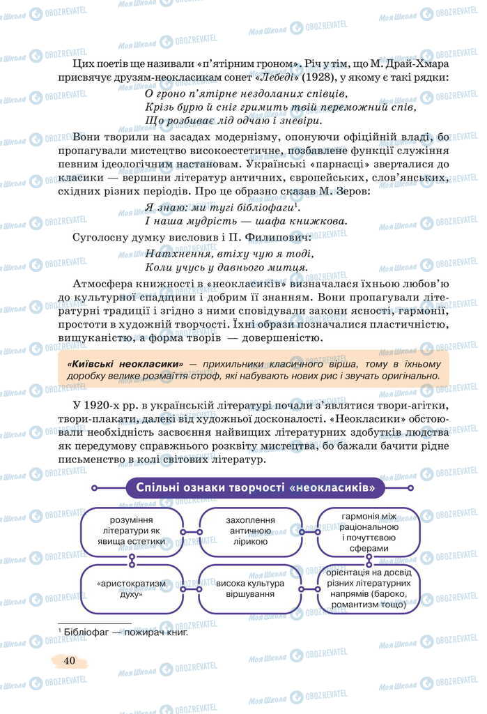 Учебники Укр лит 11 класс страница 40