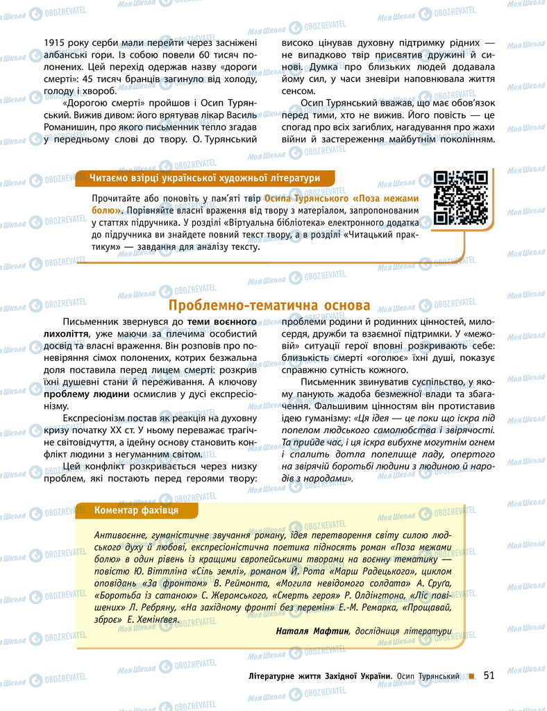 Підручники Українська література 11 клас сторінка 51